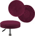 Turquoize Velvet Bar Stool Covers Round Stool Cushion Covers Stool Chair Covers Barstool Covers Slipcovers Set of 2, Feature Stretchy Thick Bouncy Fabric Washable, Dia 16"-18", X-Large, Burgundy