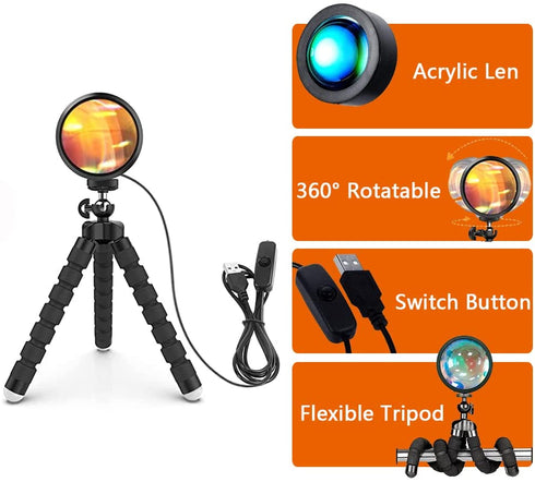 Decojoy Sunset Lamp, Sunset Projection Lamp 16 Colors Changing with Remote Timer, Multicolor RGB Rainbow Sunlight Lamp Projector Night Light Gifts for Womens Bedroom, Cool Room Decor Stuff
