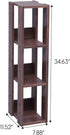 IRIS USA Rack 3-Shelf Open Wood Shelving Unit, Slim, Brown