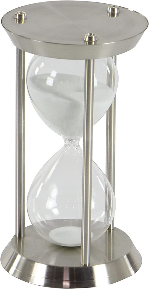 Deco 79 Metal/Glass 60 Minute Hourglass, 12 by 7-Inch