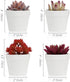 Olrla Mini Artificial Succulents Plants Set of 4, Realistic Faux Succulent in White Pots for DIY Bedroom Bathroom Bookshelf Office Garden Women Desk Decor (Red )