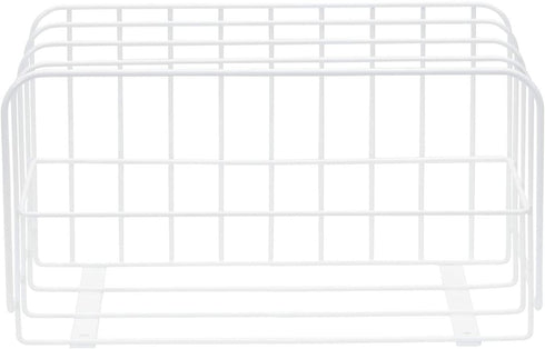 Household Essentials White Double Basket Organizer | Mounts to Solid Cabinet Doors or Walls