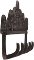 gasare, Key Holder for Wall, Decorative Key Rack, 5 Sturdy Hooks, Cast Iron, Brown, 12½ x 5¼ Inches, Wall Mount Screws and Anchors, 1 Unit