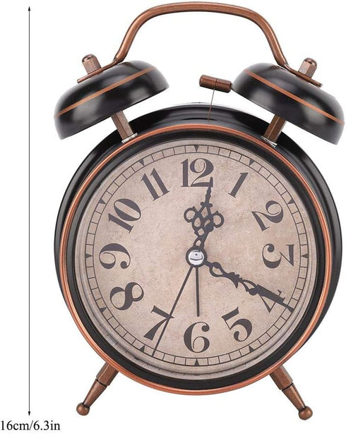 Christmas Carnival Boquite Old Fashioned Alarm Clock, Retro Mechanical Alarm Clock, Old Alarm Clock Traditional Alarm Clock with Night Light (Black)