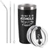 You May Be an Asshole But You're My Asshole Travel Tumbler, Valentine's Day Idea for Husband Hubby Boyfriend Lover Men Him, 20 Oz Stainless Steel Travel Tumbler with 2 Lids and Straw, Black
