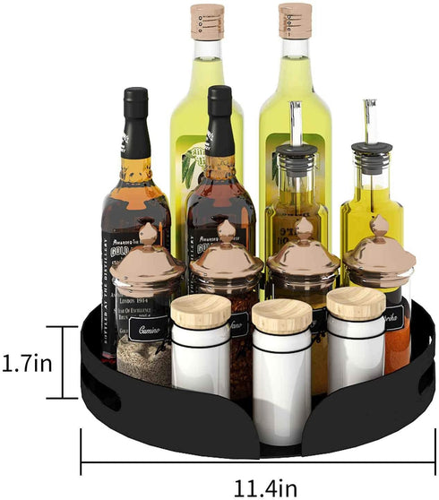 CASUN 11.4 Inch Lazy Susan Turntable,Rotating Spice Rack Storage Tray for Spice Sorting, Spice Rack Organizer for Kitchen Cabinet (Single Tier)