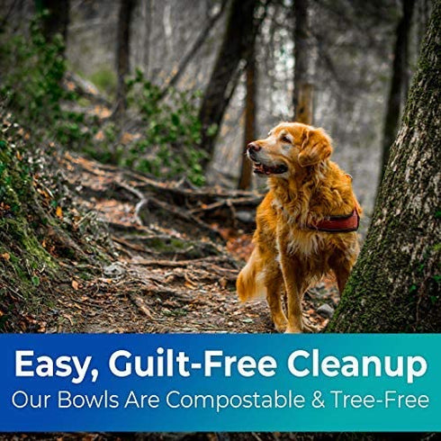 Vet-Grade, Biodegradable Disposable Pet Bowls Bulk 25 Pk 8 Oz/1 Cup. Germ-Free, Non-Toxic Food and Water Dishes for Puppies, Small Dogs and Cats. Sturdy, Leakproof and Allergen-Free for Healthy Pets!