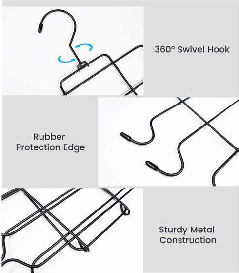 Niclogi Tank Tops Hanger Bra Hangers Space Saving Hanger Metal Folding Closet Organizer for Tank Tops, Cami, Bras, Bathing Suits, Belts, Ties(Black)