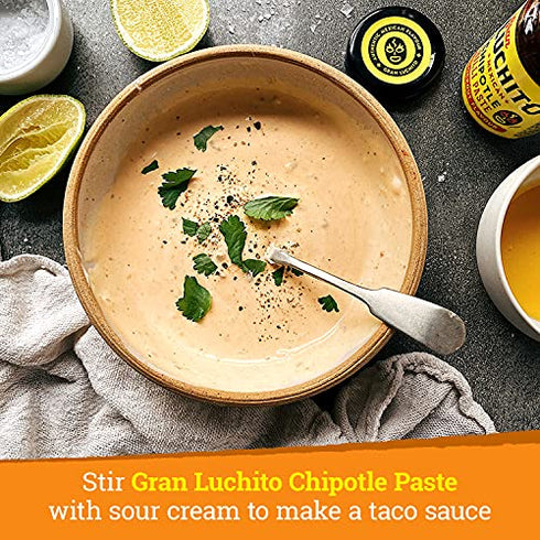 Gran Luchito Mexican Chipotle Chili Paste 3.5oz | Handmade in Mexico | Super Smoky Chipotle Sauce with A Medium to High Heat | All Natural & Gluten/GMO Free - Perfect For Mexican Cooking