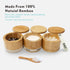 Thougrlyh Salt and Pepper Bowls Bamboo Pepper Salt Box with Swivel Lid and Spoon 2 Piece Set Salt and Pepper Cellar to Easily Open and Seal with 2 Spoon Storage Spice Pepper Salt Container