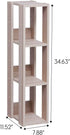 IRIS USA Rack 3-Shelf Open Wood Shelving Unit, Slim, Natural