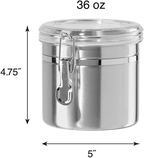 Oggi Food Storage Container, 36-Ounce, Stainless Steel