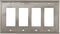 Rok Hardware Wall Plate Contemporary Decorative Rocker/GFCI Switch Plate (Brushed Nickel, 4 Gang)