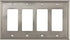 Rok Hardware Wall Plate Contemporary Decorative Rocker/GFCI Switch Plate (Brushed Nickel, 4 Gang)