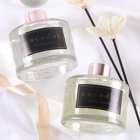 COCODOR White Flower Reed Diffuser/Lovely Peony/ 6.7oz(200ml) / 1 Pack/Reed Diffuser Set, Oil Diffuser & Reed Diffuser Sticks, Home Decor & Office