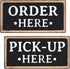 ATX CUSTOM SIGNS - Order Here and Pick Up Here Signs 2 Pack Black and White