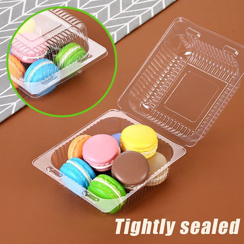 100 PCS Clear Plastic Take Out Containers,Clear Plastic Hinged Food Container,Disposable Clamshell Food Containers for Hamburger,Sandwiches,Cake,Salads,Pasta,Pastry(5.2x4.7x2.8 In)
