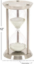 Deco 79 Metal/Glass 60 Minute Hourglass, 12 by 7-Inch