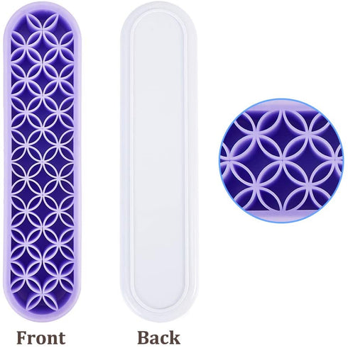 GORGECRAFT Sew Desktop Organizers Silicone Makeup Brush Holder Organizer Cosmetic Storage Box Multipurpose Make Up Brush Stand Painting Pen Holder Sewing Craft Tools for Stash and Store (Purple)