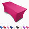 Fuchsia 6ft Tablecloth Rectangular Spandex Linen - Table Cloth Fitted Cover for 6 Foot Folding Table, Wedding Linens Banquet Cloths Rectangle Covers