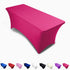 Fuchsia 6ft Tablecloth Rectangular Spandex Linen - Table Cloth Fitted Cover for 6 Foot Folding Table, Wedding Linens Banquet Cloths Rectangle Covers