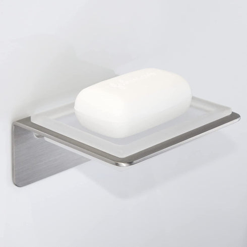 Frafuo Shower Soap Holder for Shower Wall -Minimalist Design SUS 304 Shower Soap Dish for Shower Wall-No Drilling Bar Soap Holder for Shower-Soap Dished for Bar Soap Max Bearing 10LB