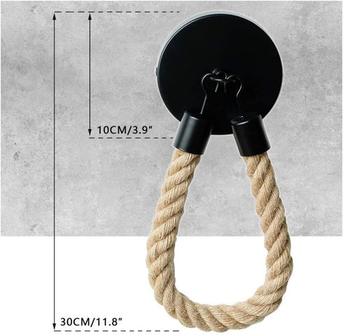 Niciksty Nautical Rope Toilet Paper Holder, Wall Mounted Toilet Paper Holder, Jute Rope Toilet Paper Holder , Beach Themed Bathroom Decorations, C1