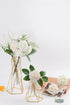 GeeSoft Valentine's Day Artificial Flowers Fake Roses 50 PCS w/Stem Rose Heads for Bouquets for Wedding Decorations Centerpieces Arrangements Party Home Decor (Cream White+Champagne, 50pcs)