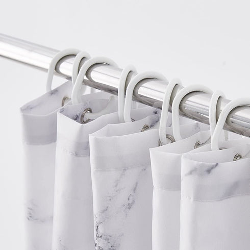 Marble Shower Curtain for Bathroom, Black White Marble Marble Texture Background PatternPolyester Fabric Shower Curtain with Hooks 72 X 72 Inches