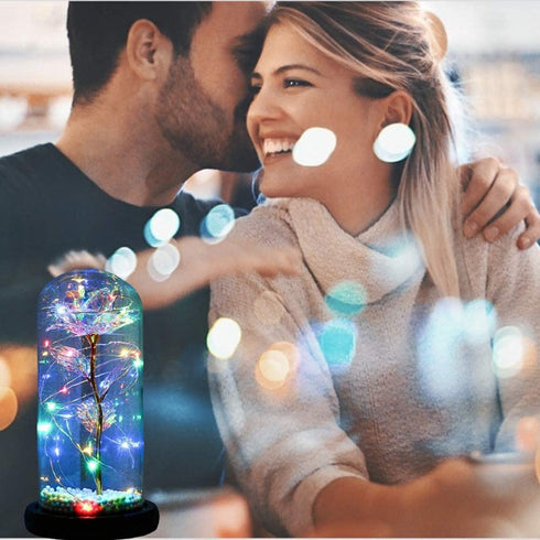 Birthday Gifts for Women,Gifts for Mom from Daughter, Eternal Glass Flowers Gift, Galaxy Flower Roses in Glass Dome,Unique Gifts is for Girlfriend?Christmas? Anniversary,Valentine's Day
