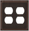 Amerelle Georgian Double Duplex Cast Metal Wallplate in Aged Bronze
