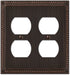 Amerelle Georgian Double Duplex Cast Metal Wallplate in Aged Bronze