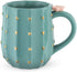 Pinky Up Cactus Mug, 3D Green Ceramic, Gold Details, Holds 10 Ounces, Coffee & Tea Accessories, Cute Succulent Coffee Mug