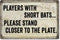 Players with Short Bats Funny Bathroom Sign Toilet Signs Restroom Decor Wall Decorations Art Plaque Rustic Mens Small Cute LOL Honey Poop Gift 8 x 12 High Gloss Metal 208120061005