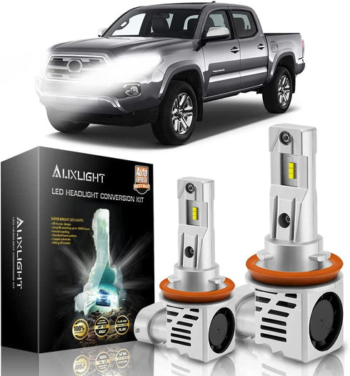AUXLIGHT H11 H8 H9 LED Headlight Bulbs, 12000 Lumens Plug-N-Play Conversion Kit Replacement, Compatible with 2016 2017 2018 2019 2020 2021 Toyota Tacoma as High/Low Beam, 6000K Cool White (Pack of 2)