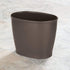 mDesign Modern Oval Plastic Small Trash Can Wastebasket, Garbage Container Bin for Bathroom, Kitchen, Laundry Room, Home Office, Dorms - Espresso Brown