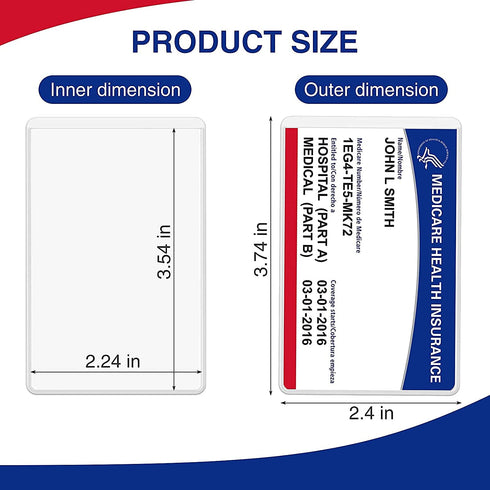 Fabmaker New Medicare Card Protector, 6 Pack Plastic Card Holder for Wallet Single 12 Mil Business Card Sleeve Waterproof Cards Plastic Protector for Credit Card Business Card Social Security Card ID Card