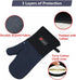 Oven Mitts, Cook Mittens 662„‰/350„ƒ Heat Resistant Aramid Mitts with Quilted Liner Professionally Protect Your Hand During Baking Doing BBQ or Carry Hot Pot, 1 Pair