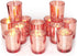 Volens Rose Gold Votive Candle Holders Set of 12, Mercury Glass Tealight Candle Holder Bulk for Wedding Decor and Home Decor