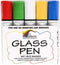 Glass Pen Window Marker: Red, Yellow, Blue, Green, White - Jumbo Glass Markers, Car Marker, Washable Paint Pens - Car Windows, Mirror, Storefront Windows, Parade & Party, Holiday (5 Pack - Wide Tip)