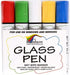 Glass Pen Window Marker: Red, Yellow, Blue, Green, White - Jumbo Glass Markers, Car Marker, Washable Paint Pens - Car Windows, Mirror, Storefront Windows, Parade & Party, Holiday (5 Pack - Wide Tip)