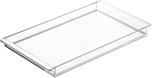 iDesign - 38480 Clarity Plastic Vanity Tray, Non-Slip Guest Towel Board for Bathroom, Kitchen, Office, Craft Room, Countertops, 12" x 7" x 1", Clear