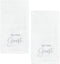 AuldHome Design Guest Towels (Set of 2); Be Our Guest Monogrammed Hand Towels, White with Gray Script