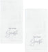AuldHome Design Guest Towels (Set of 2); Be Our Guest Monogrammed Hand Towels, White with Gray Script