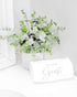 AuldHome Design Guest Towels (Set of 2); Be Our Guest Monogrammed Hand Towels, White with Gray Script