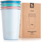 Koodee Stainless Steel Cups(4 Pack)16 oz Pint Tumbler Stackable Metal Drinking Glasses for Camping, Outdoors?Sky Blue-Baby Blue-Pink-Teal?