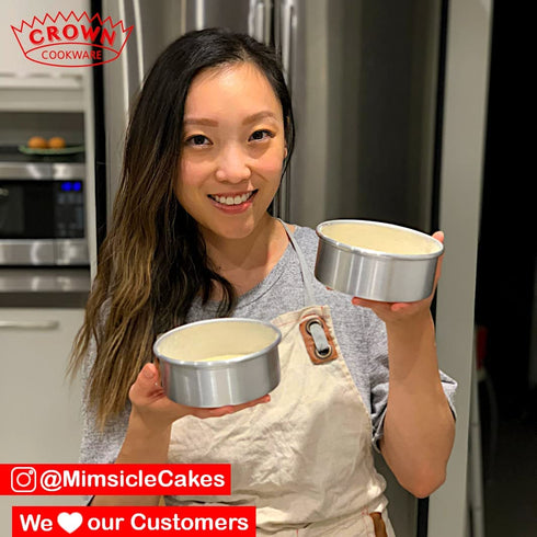Crown 7 inch Cake Pans, 2" Deep, Set of 2, Heavy Duty, Fully Straight Sides, Even-Heating, Made in Canada