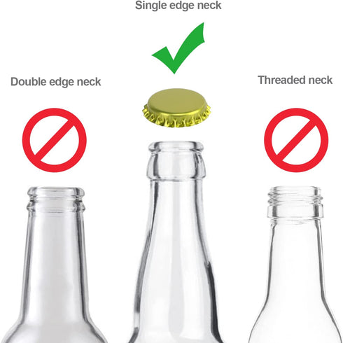 Brewland Beer Bottle Capper and Caps Kit, Crown Bottle Cappers Tool With Magnet for Bottle Capping, Red Baron Home Brew Hand Bottles Capper with 150 Crown Caps for Bottling (Beer Bottle Capper)