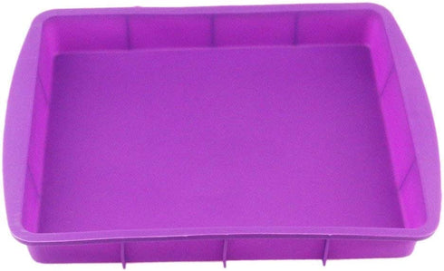 Orgrimmar 2 Pcs Silicone Rectangular Cake Pans Mold Bakeware Bread Baking Pan Non Stick Easy Demoulding Purple
