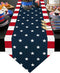 Bosstar Independence Day 4th of July Table Runner Dresser Scarves American Flag Cotton Linen Kitchen Home Decor Table Runners for Party Wedding Dining (Blue, 13 x 70 inches)